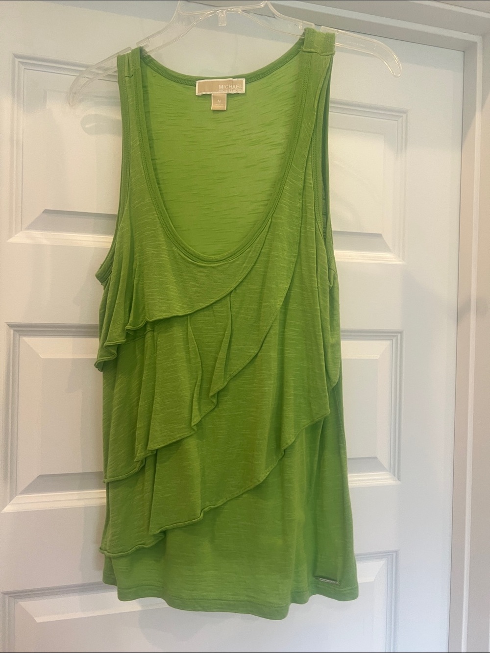 Michael Kors Lime Green Layered Ruffle Tank